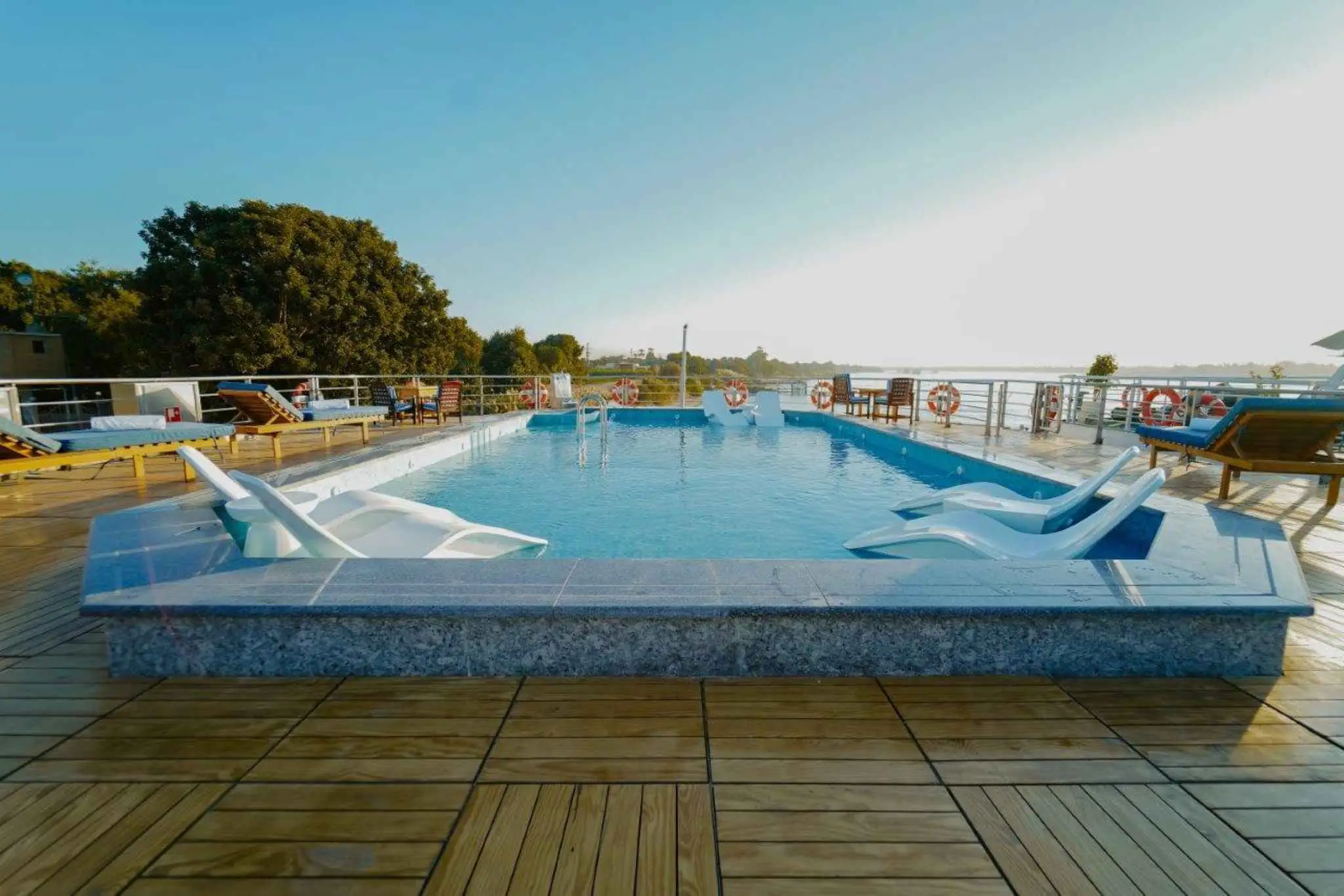 Sun deck of the MS Miriam Nile Cruise Nile cruise